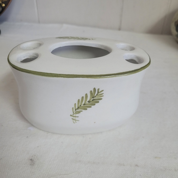 Vintage Italian Pottery Toothbrush Holder Bathroom Accessories Hand Painted - Picture 5 of 10